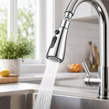 AquaSwivel installed on a kitchen faucet in use
